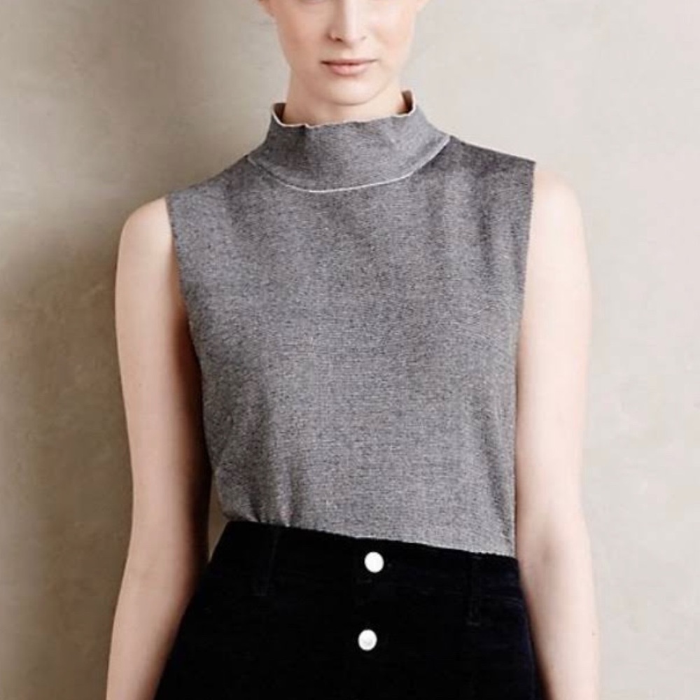 Black and White Moth Sweater Tank